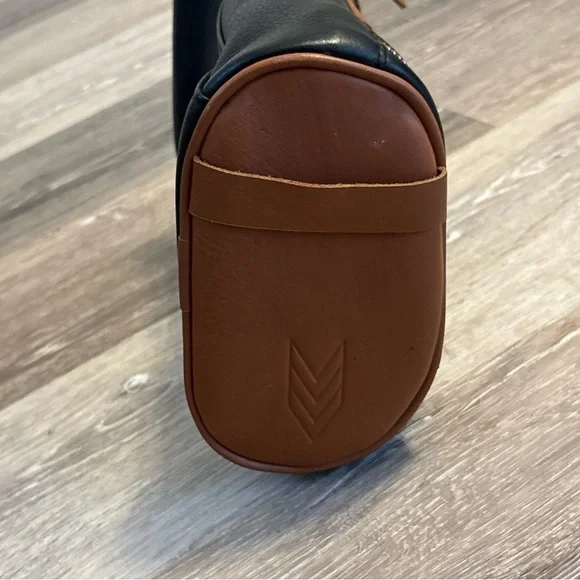 Genuine Leather Toiletry Case Men’s Brown & Black Travel Piece Organize Vacation - Picture 6 of 13